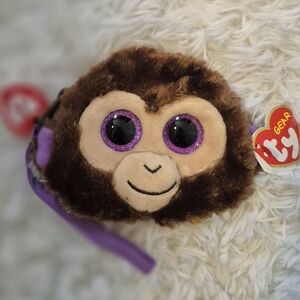 Ty Brown and Purple Plush Monkey